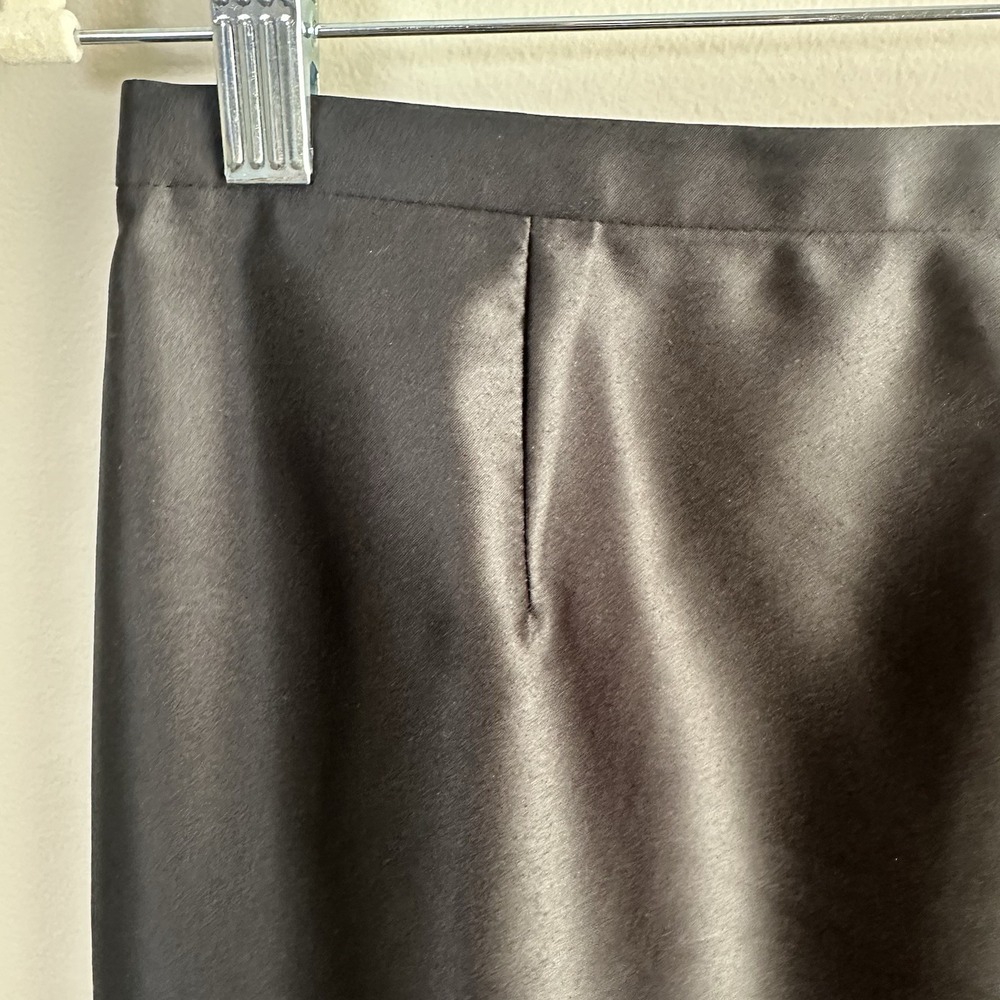 VTG Tadashi Black Satin Maxi Skirt Evening Formal 8 USA Gala Glam Cocktail Party - Picture 2 of 9